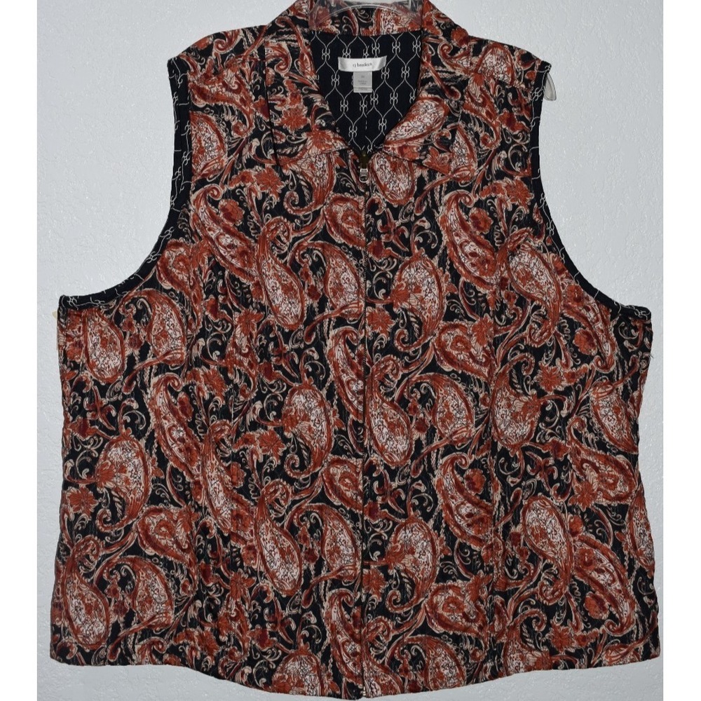 CJ Banks 3X Quilted Vest‎ Jacket Full Zip Reversible Soft Comfortable Versatile